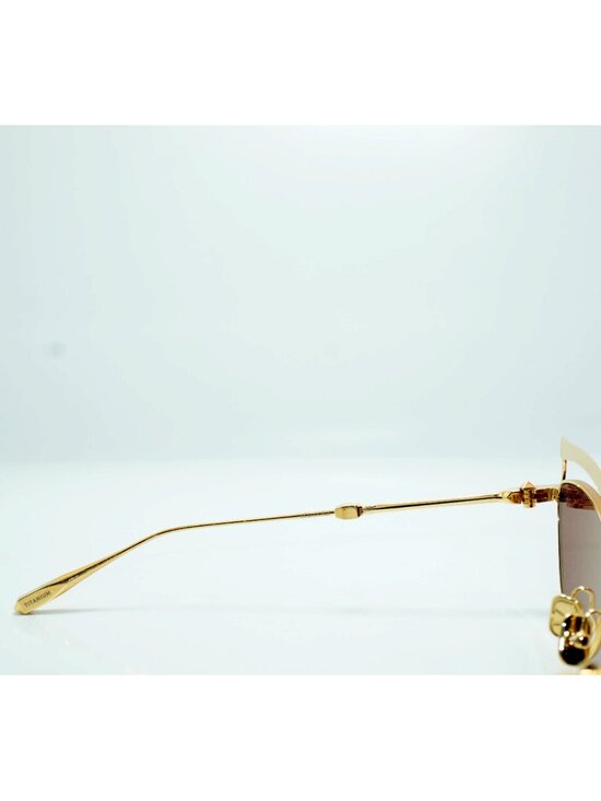VALENTINO V GLASSLINER VLS-118B-55 Gold Sunglasses Italy designer main image 4